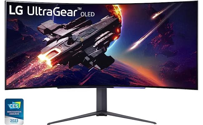 LG 45GR95QE-B Ultragear™ OLED Curved Gaming Monitor WQHD with 240Hz Refresh Rate 0.03ms Response Time